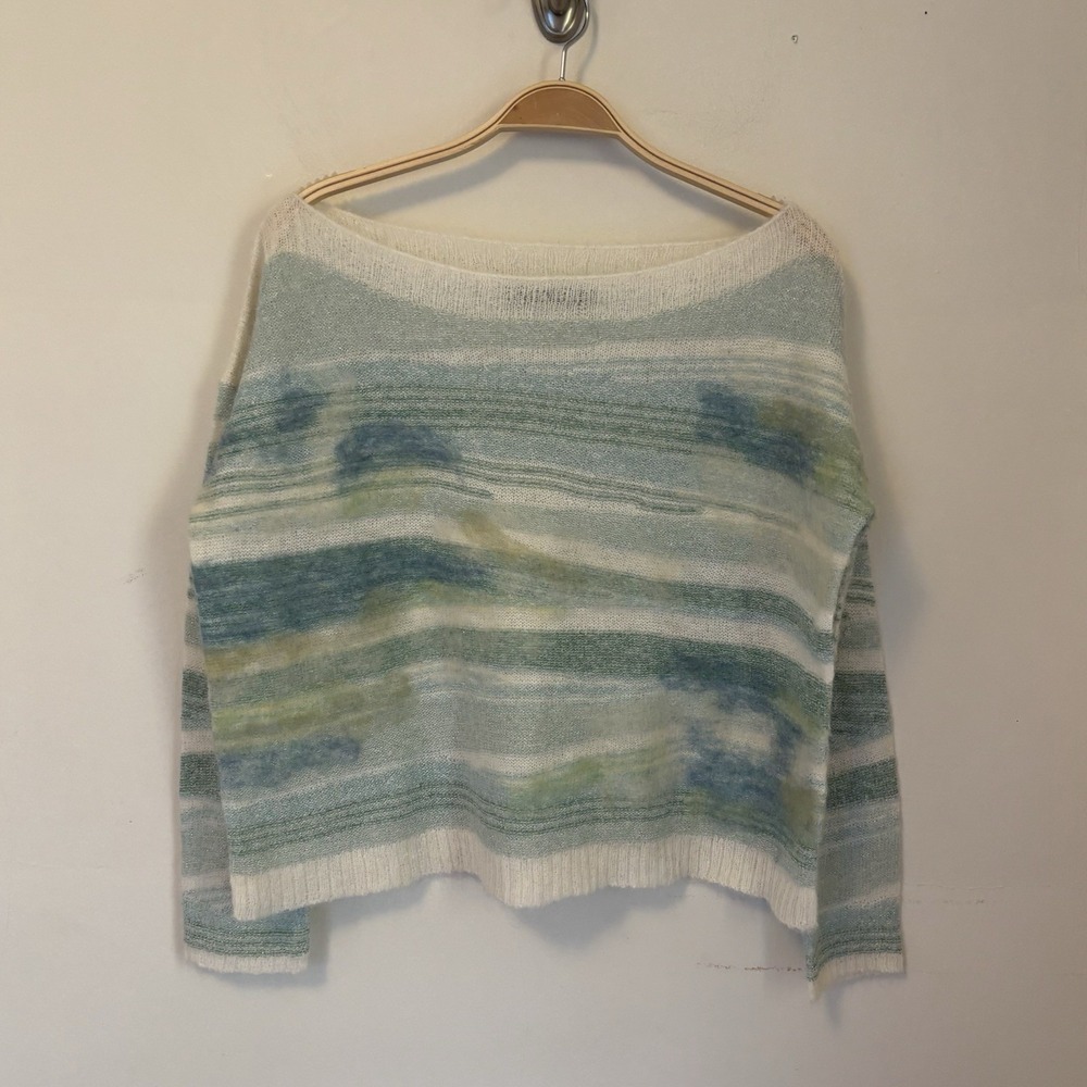 Troubadour Frosted Horizons Sweater Alpaca Blend XS Boxy Anthropologie Boat Neck